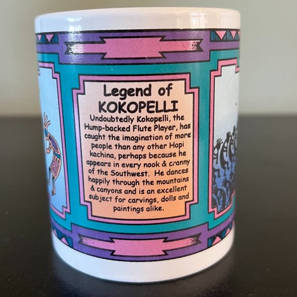 Legend of Kokopelli Flute Player Ceramic Mug ~ Native American ~ Southwest Motif - Picture 3 of 8